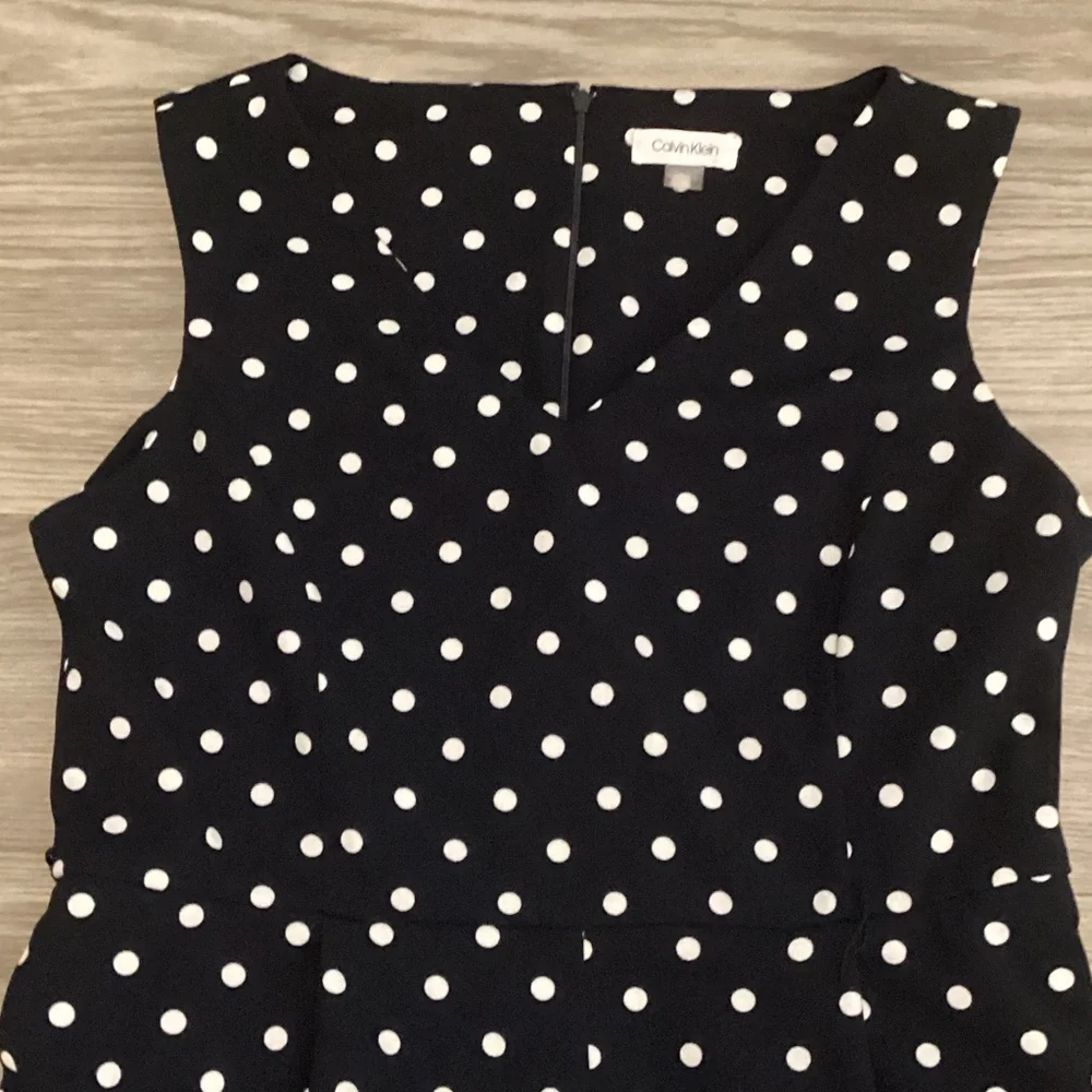 Calvin Klein Black and White Polka Dot Jumpsuit - Picture 4 of 8